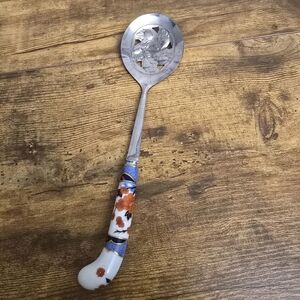 Sheffield England decorative Floral Serving Spoon